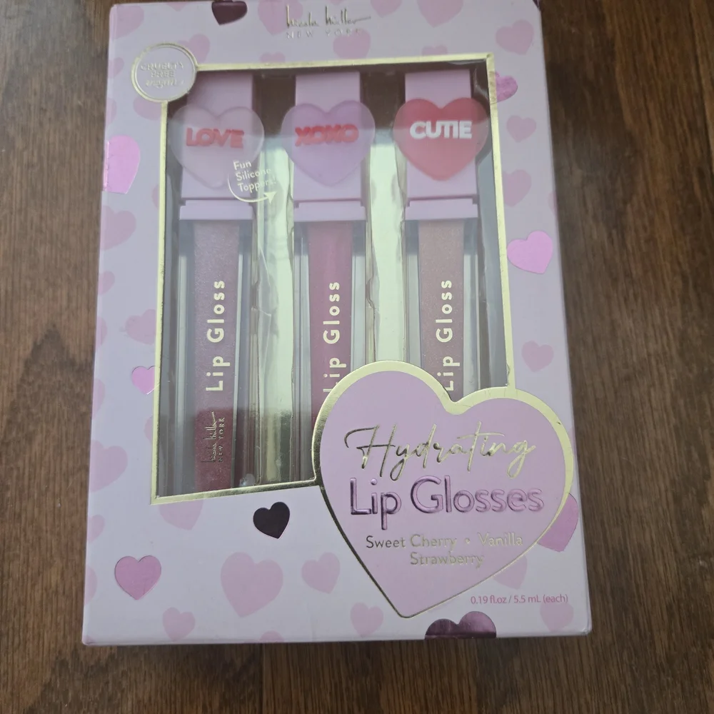 Nicole Miller Hydrating Lip Gloss Trio - Pink, Mauve, Berry